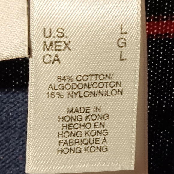 Liz Golf EUC Women's V-neck Cardigan, Large, Navy with Red Stripes White Accents - Picture 7 of 9